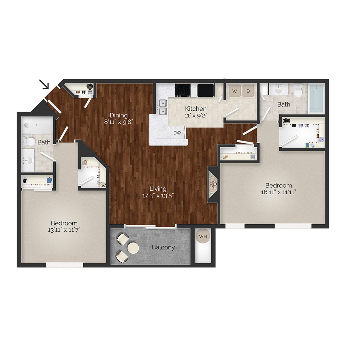 Manchester Two Bedroom Floorplan