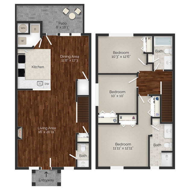 Nottingham Three Bedroom TH Floorplan